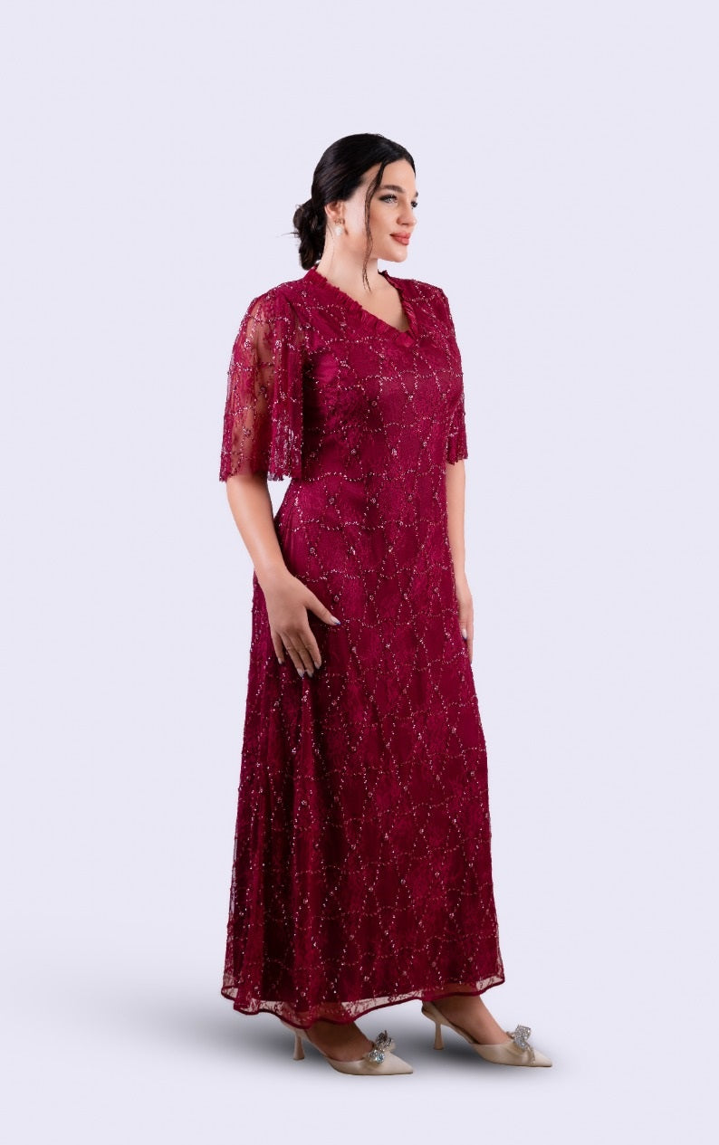 Beaded Lace Maxi Dress.