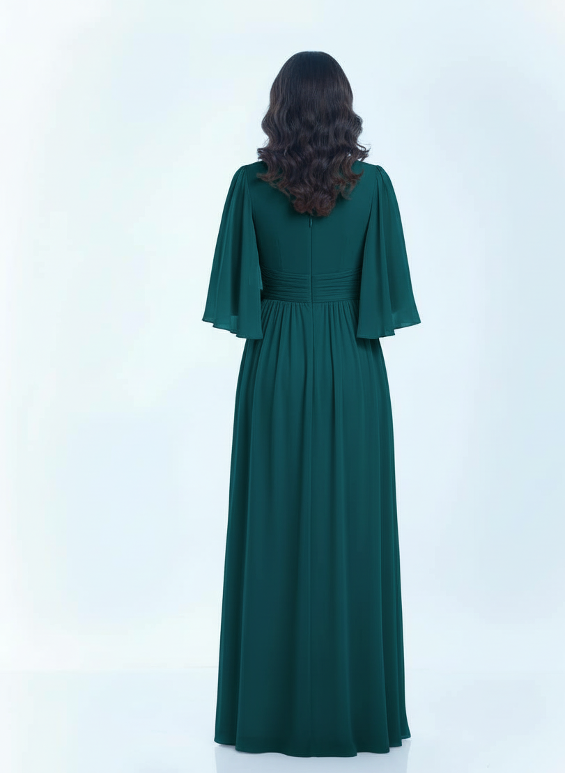 Flutter Sleeve Chiffon Dress.