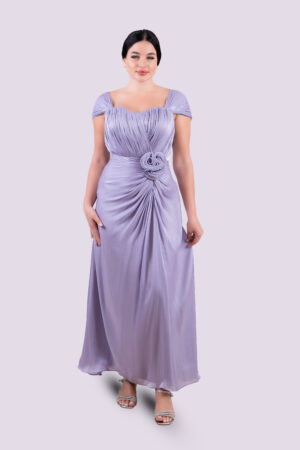 Ebony Silk Blossom Cascade Gown