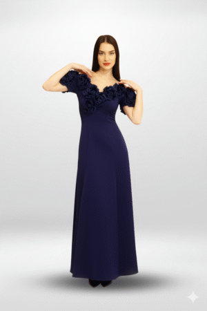 Off-Shoulder Rose flower Detail Gown