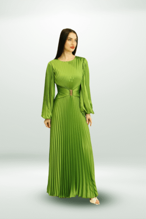 Scarlet Whisper Pleated Gown