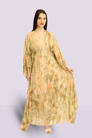 Desert Bloom Embroidered Silk Kaftan