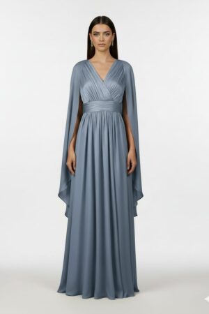 Ethereal Grace Pleated Evening Gown