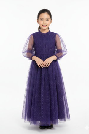 Royal Plum Tulle Sparkle Gown