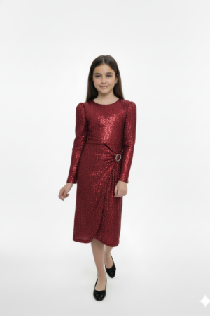 Elegant Purple Sequin Party Dress (shorter length)