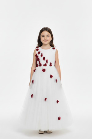 Tulle frock embalish with flower