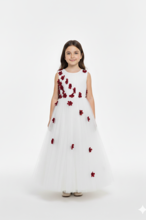 Tulle frock embalish with flower